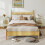 Homcom HOMCOM 2-Piece Rattan Bedside Table Set, Boho Cabinet, Light Green 8