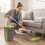 Homcom HOMCOM Mop and Bucket Set, Compact Flat Mop System, Dark Grey and Green 2