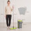 Homcom HOMCOM Mop and Bucket Set, Compact Flat Mop System, Dark Grey and Green 3