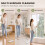 Homcom HOMCOM Mop and Bucket Set, Flat Mop System with Wringer, 2 Chambers, White 4