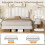 HOMAIRE 4ft6 Velvet Upholstered Bed Frame Beige 2