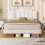 HOMAIRE 4ft6 Velvet Upholstered Bed Frame Beige 4