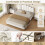 HOMAIRE 4ft6 Velvet Upholstered Bed Frame Beige 5