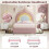 HOMAIRE 3ft Pink Velvet Bed with Rainbow Headboard 2