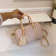 (Pink) Fresh printed mini cylinder pillow bag small size