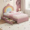 HOMAIRE 3ft Pink Velvet Bed with Rainbow Headboard 3