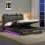 HOMAIRE Grey Velvet Ottoman Bed Frame 4ft6 4