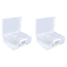 2X Cajas de Almacenamiento de Fotografías Portátiles, con 16 Compartimentos Interiores, Capacidad de Hasta 1600 Fotos de 4 X 6 Pulgadas, para