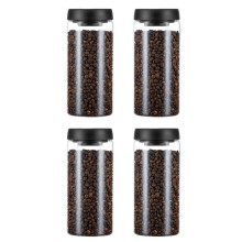 4X Jarra Sellada Al Vacío, Recipiente Hermético de Vidrio para Granos de Café, Alimentos, Granos, Dulces, Tarro de Almacenamiento Fresco de 1800Ml