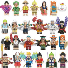 (X0357 8pcs) One Piece Pirate Building Block Minifigure Toy Luffy Zoro Chopper Ace Action Figure Kids Educational Gift