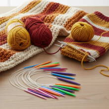 12 Pairs Circular Knitting Needles Set Plastic ABS Ring Needles 40cm 60cm 80cm for Scarf Sweater Crochet Crafts