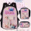 (D) Digital Print Stitch Pink Backpack Cartoon Anime Elementary School Bag Lightweight Large Capacity 1