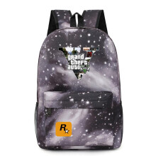 (Star Blueprint 1) GTA Grand Theft Auto Backpack Anime Game Peripheral Print School Bag for Boys Girls