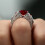(red,8)Anello da sposa elegante donna donna strass principessa forma cuore gioielli 6