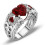 (red,8)Anello da sposa elegante donna donna strass principessa forma cuore gioielli 4