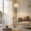 Homcom (Black) HOMCOM Modern Floor Lamp with Shelf, Dimmable Floor Lamp 9