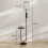 Homcom (Black) HOMCOM Modern Floor Lamp with Shelf, Dimmable Floor Lamp 3