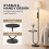 Homcom (Black) HOMCOM Modern Floor Lamp with Shelf, Dimmable Floor Lamp 7