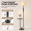Homcom (Black) HOMCOM Modern Floor Lamp with Shelf, Dimmable Floor Lamp 5