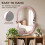 Homcom (Pink) HOMCOM Oval Wall Mirror, 60 x 90 cm, Pegboard Frame, Wall-Mounted 7