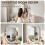 Homcom (White) HOMCOM Oval Wall Mirror, 60 x 90 cm, Pegboard Frame, Wall-Mounted 8