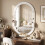 Homcom (White) HOMCOM Oval Wall Mirror, 60 x 90 cm, Pegboard Frame, Wall-Mounted 9