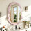 Homcom (Pink) HOMCOM Oval Wall Mirror, 60 x 90 cm, Pegboard Frame, Wall-Mounted 2