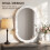 Homcom (White) HOMCOM Oval Wall Mirror, 60 x 90 cm, Pegboard Frame, Wall-Mounted 5