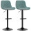 Set of Two Linen-Look Bar Stools - Blue 2