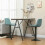 Set of Two Linen-Look Bar Stools - Blue 3