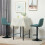 Set of Two Linen-Look Bar Stools - Blue 4