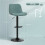 Set of Two Linen-Look Bar Stools - Blue 5