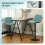 Set of Two Linen-Look Bar Stools - Blue 7