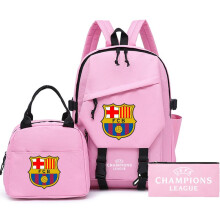 (Starlight Blue7, multicolor) Liverpool FC Barcelona Man Utd Fan Backpack Set for Kids, Large Capacity Starry Space Schoolbag Trio