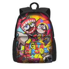 (style6) Amazing Digital Circus Printed Backpack Large Capacity Student Bookbag with Front Pocket for Men Women