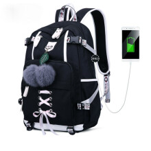 (Black) Lightweight Large Capacity Women's Backpack for High School College Students Travel Laptop Daypack