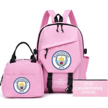 (Starlight Blue3, multicolor) Liverpool FC Barcelona Man Utd Fan Backpack Set for Kids, Large Capacity Starry Space Schoolbag Trio