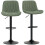 Set of Two Linen-Look Bar Stools - Green 1