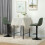 Set of Two Linen-Look Bar Stools - Green 4