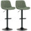 Set of Two Linen-Look Bar Stools - Green 2