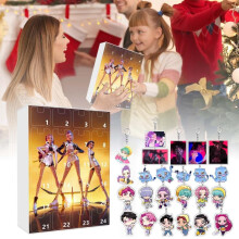 (Type d (gj483-004)) KPOP Hunter Girls Christmas Advent Calendar Blind Box Backpack Car Keychain Acrylic Charm Idol Gift