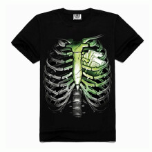 (Green,XXL)Camiseta unissex verão estampa da moda gola redonda mangas curtas roupas de presente