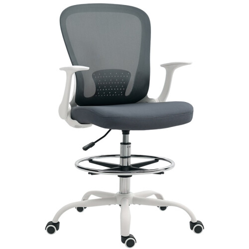 99-119 cm Draughtsman Chair, with Adjustable Footrest - Grey 1