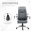 Faux Leather Executive Swivel Office Chair - Dark Grey 6
