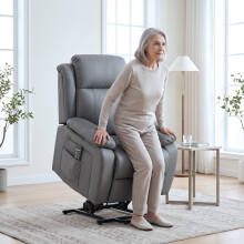 HOMCOM Riser and Recliner Chair with Massage, Electric Lift Chair, Grey