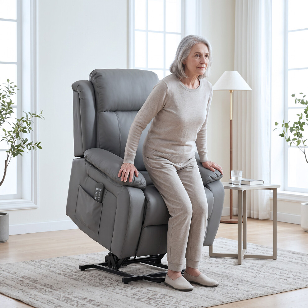 Homcom Grey Riser And Recliner Chair With Massage, Electric Lift Chair, - Image 2