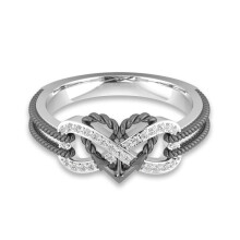 (9,9)Ringe Blumenmuster Ring in Herzform