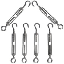 M5 Cable Clamp Hook and Eye Tensioner 304 Stainless Steel, Adjustable Wire Tensioner for Steel Wire Antenna Clothesline, 55mm for Every Household