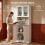 Kitchen Pantry Cupboard with LED lighting, Countertop, White 3