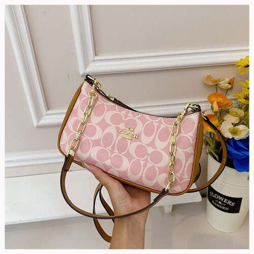 (Light pink) Vintage C-print armpit bag